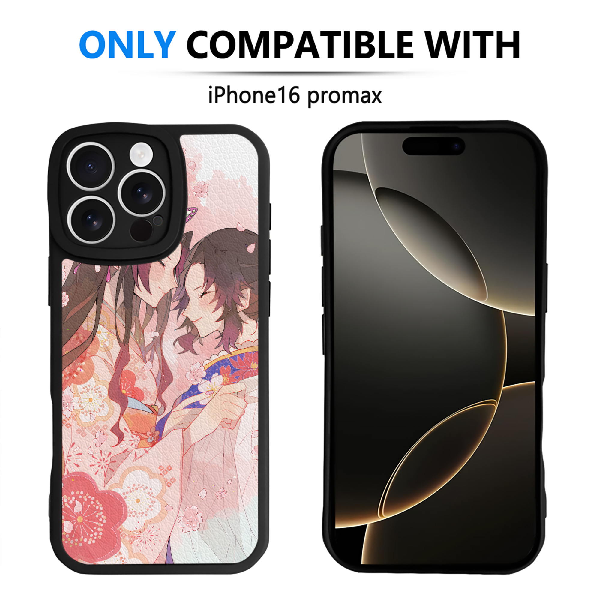 （画像用） 鬼滅の刃（きめつのやいば）蟲柱-胡蝶 しのぶ／こちょう しのぶ Kochou Shinobu 【iPhone 16シリーズ対応】シリコンスマホケース（レザー調） 材質：シリコン